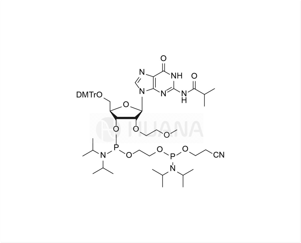 5'-O-DMT-2'-O-MOE-rG(iBu)-3'- ((2-cyanoethoxy)(diisopropylamino)phosphoramidite)-ethyl-diisopropylphosphoramidite